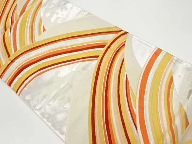 JAPANESE KIMONO / VINTAGE FUKURO OBI / WOVEN ROUGH WAVE